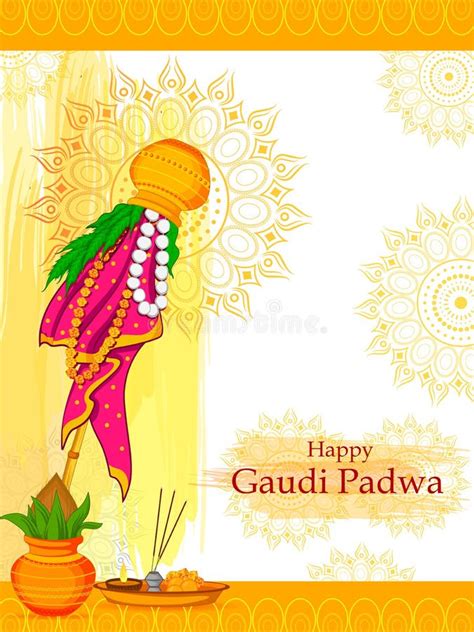 Gudi Padwa Holiday Religious Festival Background Of Maharashtra India