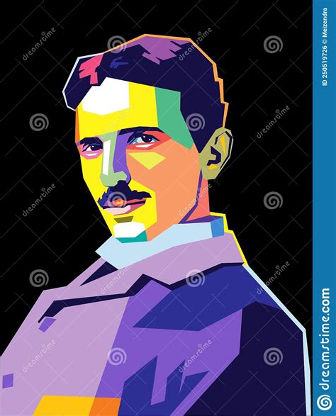 Nikola Tesla Vector In Een Zeer Koele En Unieke Wpap Stijl Die Zeer
