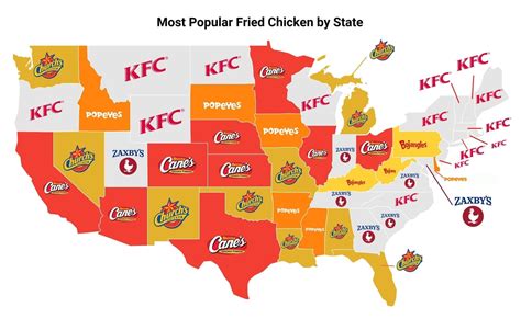 The Most Popular Fast Food Fried Chicken In Each State Infographic