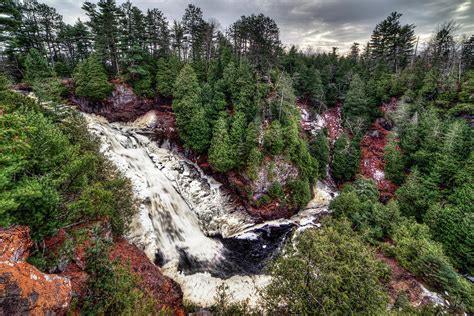 Icy Big Manitou Falls At Pattison State Park Wisconsin Photograph By