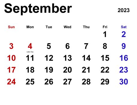 Blank Free September 2023 Calendar Printable Template Pdf