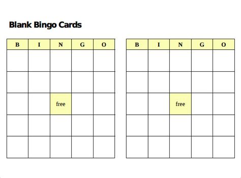 Free 23 Sample Bingo Card Templates In Pdf