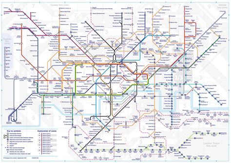 Transport For London Underground Map Poster A4 Glossy Print Etsy Canada