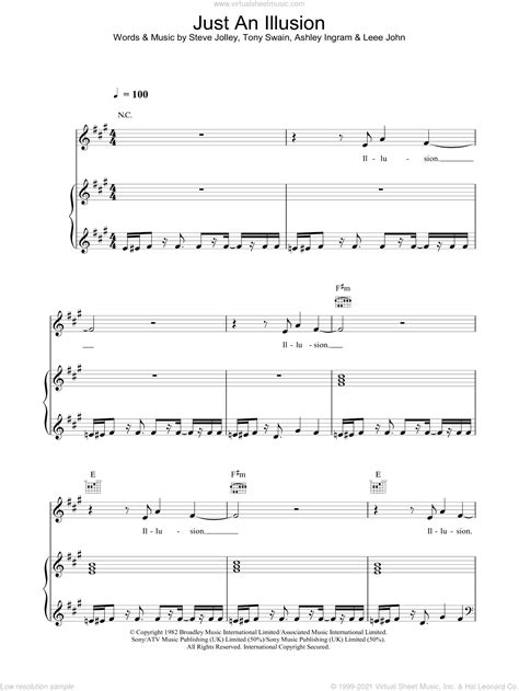 Just An Illusion Sheet Music For Voice Piano Or Guitar Pdf