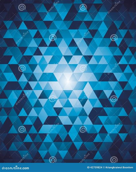 Abstract Geometrical Background With Blue Triangles Stock Vector