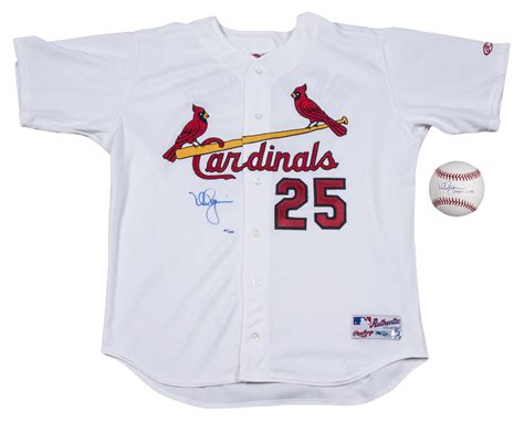 Lot Detail Lot Of 2 Mark Mcgwire Signed St Louis Cardinals Replica