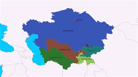 Topografie Landen en hoofdsteden van Centraal-Azië - YouTube