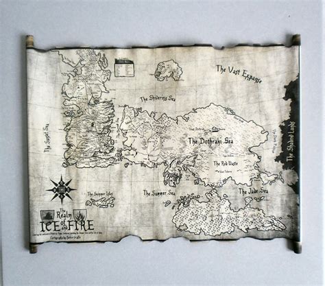 Essos Map And Westeros Map Scroll Poster Game Of Thrones Map Etsy