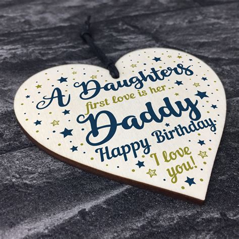 Daddy Ts From Daughter Dad Birthday Ts Wood Heart Dad Card