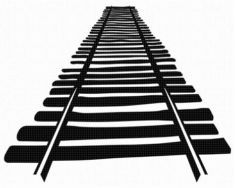 Railroad Tracks Svg Train Track Png Rails Dxf Clipart Eps Vector