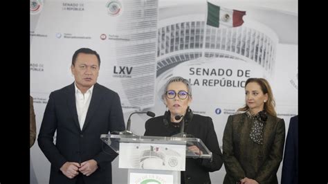 Senadora Alejandra Reynoso Durante La Conferencia De Prensa