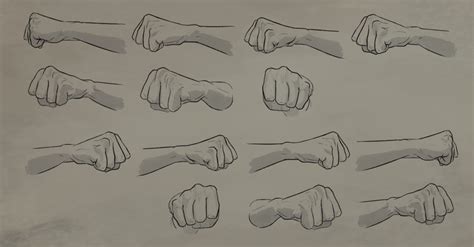 Fist Rotation Reference Sheet Art Reference Drawing Reference