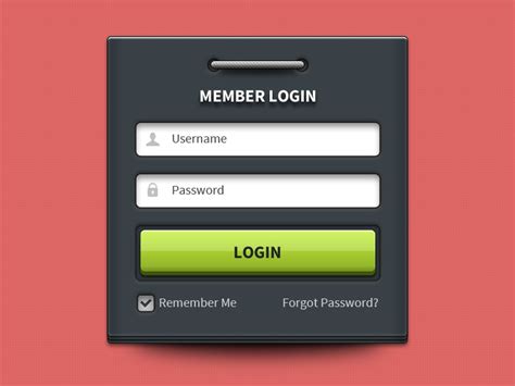 Login Form Ui Element By Graphicsfuel Rafi On Dribbble
