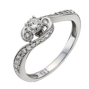 Save on a gift for that special someone with an h. H Samuel 9ct White Gold 40pt Diamond Solitaire Ring - review, compare prices, buy online