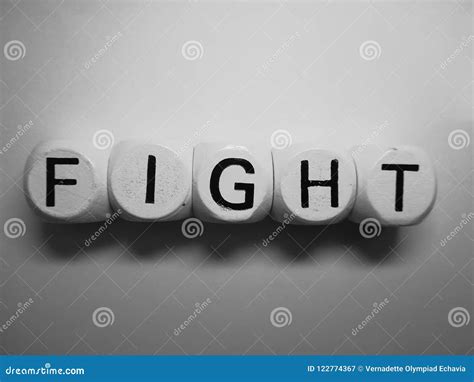 Word Fight Spelled On Dice Stock Image Image Of Render 122774367