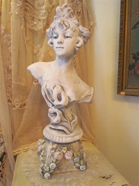 Art Nouveau Ladymaiden Bust Statue Display