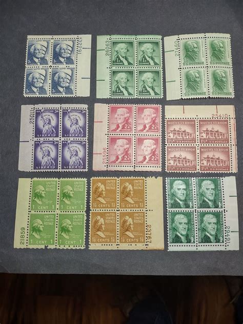 1930s 1960s Us Stamp Plate Blocks Of Four 9 Mint Not Hinged Ebay