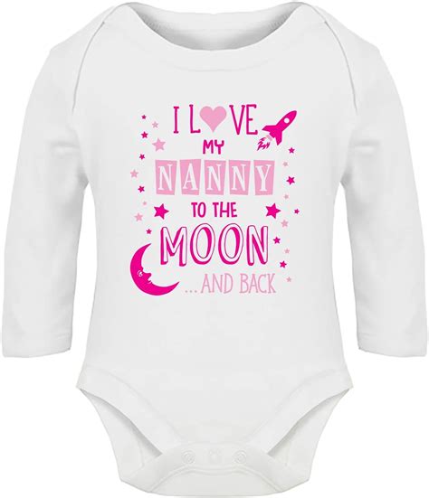 Hippowarehouse I Love My Nanny To The Moon And Back Pink Baby Vest