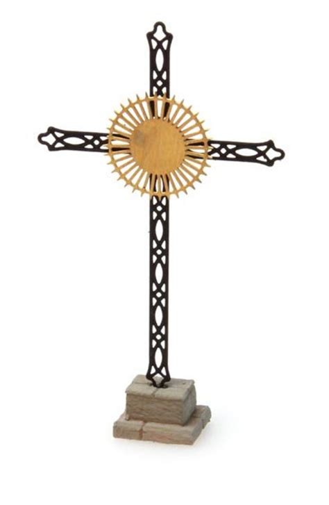 Roadside Memorial Cross 1160 Etched Ready Made Painted Artitecshop