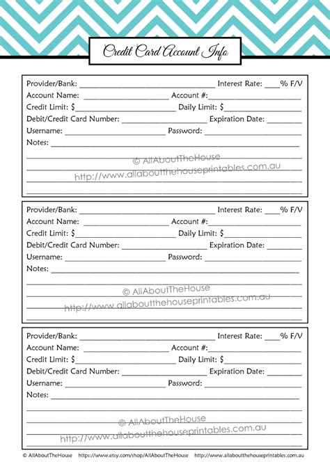 The payment card industry data security standards (pci dss) is an important standard related to accepting, sending and storing customers' data. Credit Card Account Info money management budget binder printable planner editable finances ...