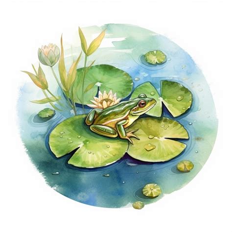Premium Ai Image A Frog On A Lily Pad