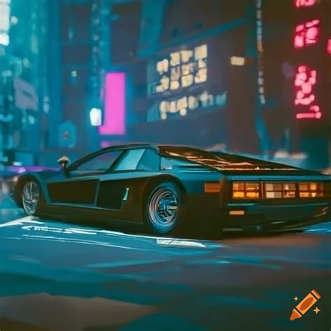 Black Ferrari Testarossa In A Cyberpunk 2077 Style On Craiyon