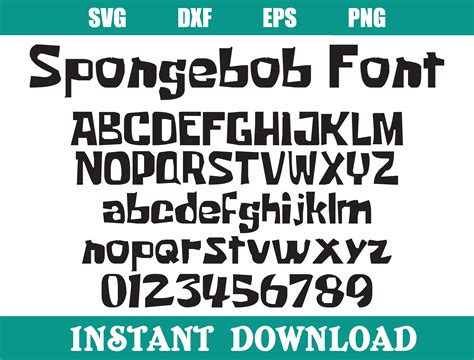 Spongebob Svg Spongebob Font Sponge Bob Svg File Spongebob For Cricut