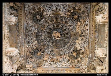 Ceiling Decor Of Temple Entrance Parsvanatha Eastern Group Khajuraho