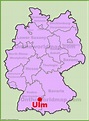 Ulm location on the Germany map | Germany map, Rhineland palatinate ...