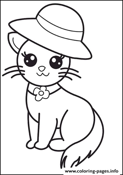 This picture is of fat cat family. Super Cute Cat With Hat Kitten5fed Coloring Pages Printable