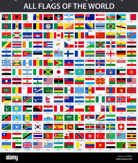 All Flags Of The World In Alphabetical Order Stock Vector Art