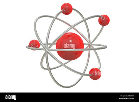 Atom 3d Rendering Isolated On White Background Stock Photo Alamy
