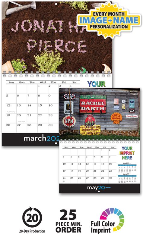 2020 Image Personalized Mini Wall Calendar 85 X 11 85 X 55