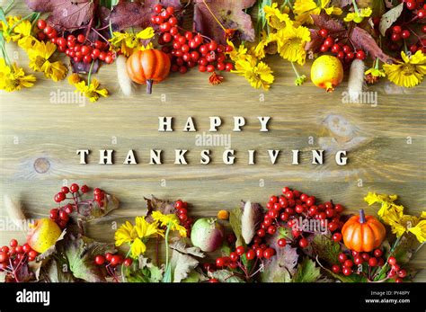 Thanksgiving Day Autumn Background Happy Thanksgiving Letters