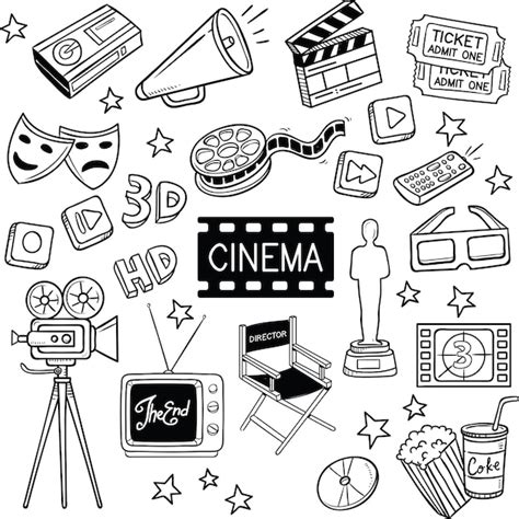 Premium Vector Cinema And Movie Doodles