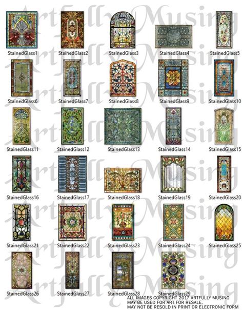 An Assortment Of Stained Glass Windows And Doors In Different Styles