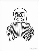 Accordion Playing Getdrawings Drawing sketch template