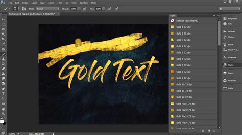 Metallic Gold Photoshop Effects Free Download How To Work Youtube