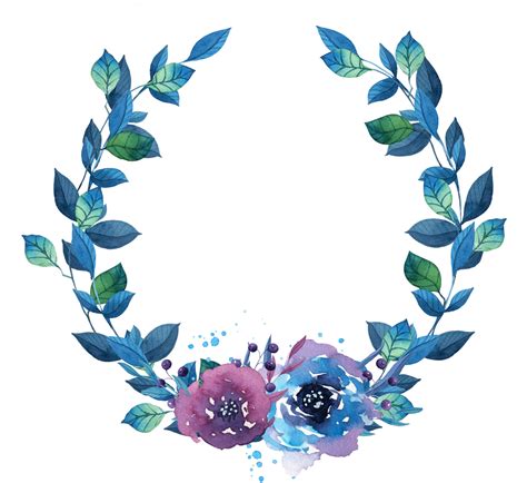 Blue Flower Wreath Png Png Image Collection