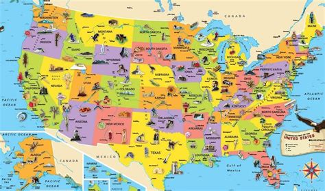 Best Places To Visit In Usa United States Map Wall Maps Tourist Map