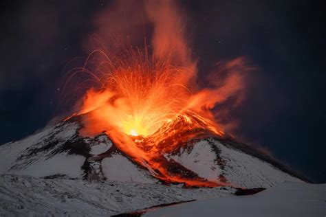 Mount Etna Italys Famed Volcano Is Again Ejecting Lava Into The