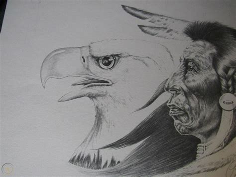Native American Pencil Sketch By Native American Artist Lyle James