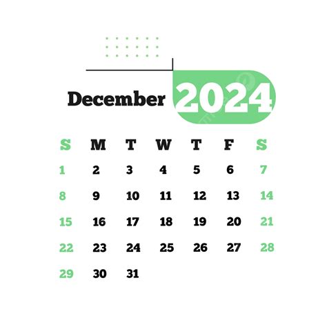 şeffaf Takvim Aralık 2024 Vektör Aylık Takvim Aralık 2024 Takvim