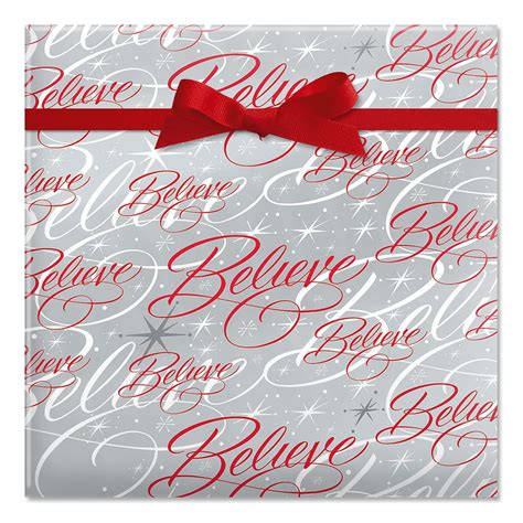 believe silver jumbo christmas rolled t wrap 1 giant roll 23 inches wide by 35 feet long