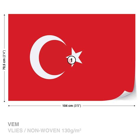 The flag has a width to length ratio of. Flagga Turkiet (482WM) - FototapetOnline.se