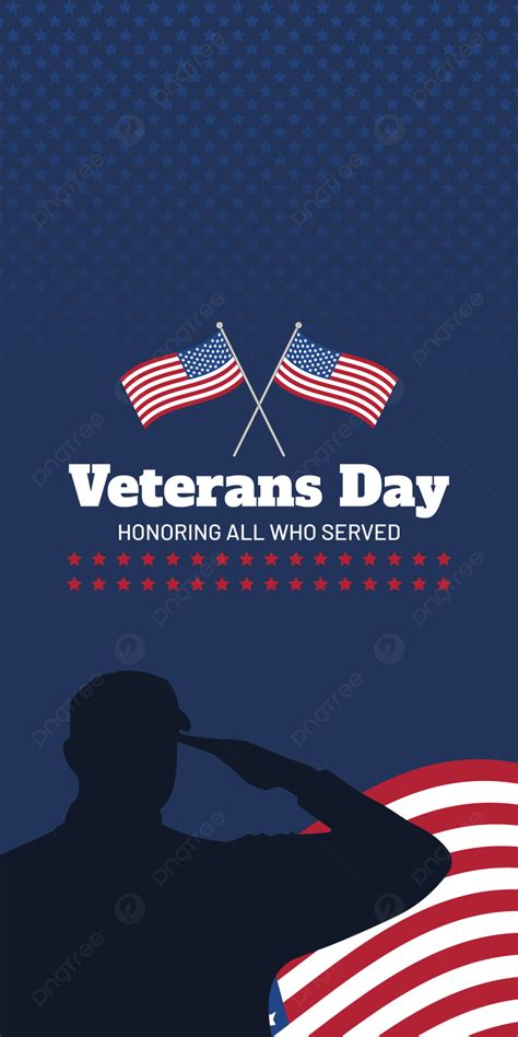 Blue And Flag Illustration Background Veterans Day Design Wallpaper