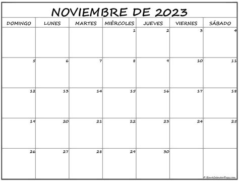 Calendario Del Mes De Noviembre Y Diciembre