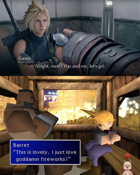 Alright Merc Your And Me Lets Go Ff7r Based Meme Featuring Barret Wallace And Cloud Strife