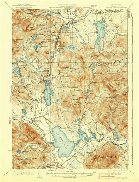 Ossipee Lake New Hampshire 1930 1938 Usgs Old Topo Map 15x15 Nh Quad