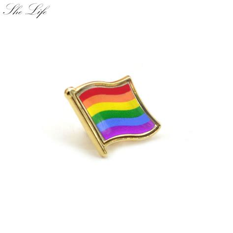 Rainbow Flag Lapel Pin Gay Lesbian Pride Hat Tie Tack Button Badge Pinback Unisex Fashion In